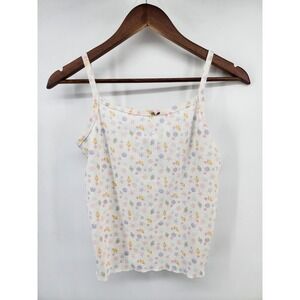 Better Together Dreamy Nights Womens Medium Sea Shell Ribbed Camisole Top White